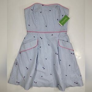 NEW Lilly Pulitzer Blossom Dress Sweet Little Lady Seersucker Striped Size 6 NWT